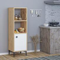 kalune design komoda - Kalune Design Daugiafunkcinė kabinetas Alone - Sapphire Oak, Baltas - 8 nuotrauka
