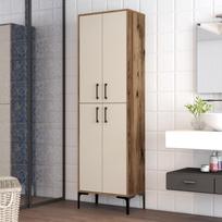 komodos 200 - Kalune Design Daugiafunkcinė kabinetas Berlin A - Walnut, Kreminis - 2 nuotrauka