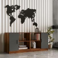 komoda riesutas - Kalune Design Daugiafunkcinė kabinetas Vario F - Baroque, Anthracite - 2 nuotrauka