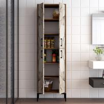 komoda riesutas - Kalune Design Daugiafunkcinė kabinetas Berlin A - Walnut, Baltas Marble - 4 nuotrauka
