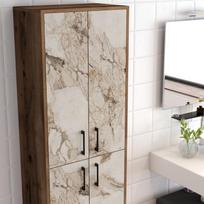 komoda riesutas - Kalune Design Daugiafunkcinė kabinetas Berlin A - Walnut, Baltas Marble - 5 nuotrauka