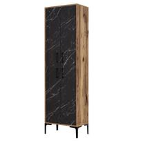 komoda riesutas - Kalune Design Daugiafunkcinė kabinetas Berlin A - Walnut, Juodas Marble - 1 nuotrauka