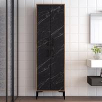 komoda riesutas - Kalune Design Daugiafunkcinė kabinetas Berlin A - Walnut, Juodas Marble - 3 nuotrauka
