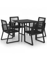 lauko baldai 4 vietu - Lauko baldų komplektas VLX Outdoor Dining Set 3060214, juodas, 4 vietų - 2 nuotrauka