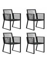 lauko baldai 4 vietu - Lauko baldų komplektas VLX Outdoor Dining Set 3060214, juodas, 4 vietų - 6 nuotrauka
