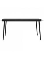 lauko baldu 9 vietu - Lauko baldų komplektas VLX Outdoor Dining Set 3060218, juodas, 8 vietų - 4 nuotrauka