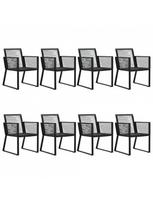 lauko baldu 9 vietu - Lauko baldų komplektas VLX Outdoor Dining Set 3060218, juodas, 8 vietų - 6 nuotrauka