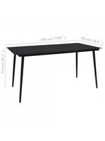 lauko baldu 9 vietu - Lauko baldų komplektas VLX Outdoor Dining Set 3060218, juodas, 8 vietų - 10 nuotrauka