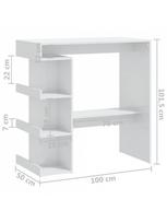 baro stalas lt - VLX Chipboard High Gloss 809455, baltas, 500 mm x 1000 mm x 1015 mm - 7 nuotrauka