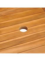 rudi lauko baldai - Lauko baldų komplektas VLX 7 Piece Solid Teak Wood 3059528, rudas, 6 vietų - 3 nuotrauka
