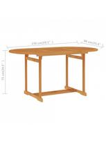 rudi lauko baldai - Lauko baldų komplektas VLX 7 Piece Solid Teak Wood 3059528, rudas, 6 vietų - 9 nuotrauka