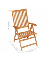 rudi lauko baldai - Lauko baldų komplektas VLX 7 Piece Solid Teak Wood 3059528, rudas, 6 vietų - 10 nuotrauka