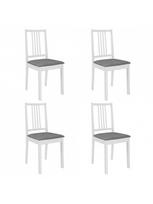 kedes pagalve - Valgomojo kėdė VLX White Solid Wood 247637, balta/pilka, 4 vnt. - 1 nuotrauka