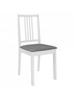 kedes pagalve - Valgomojo kėdė VLX White Solid Wood 247637, balta/pilka, 4 vnt. - 2 nuotrauka
