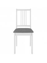 kedes pagalve - Valgomojo kėdė VLX White Solid Wood 247637, balta/pilka, 4 vnt. - 3 nuotrauka