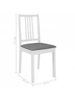 kedes pagalve - Valgomojo kėdė VLX White Solid Wood 247637, balta/pilka, 4 vnt. - 7 nuotrauka
