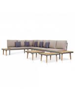 lauko baldai 7 vietos - Lauko baldų komplektas VLX 7-Seater Lounge Set 46482, pilkas/rudas, 7 vietų - 2 nuotrauka