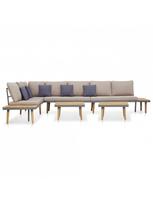 lauko baldai 7 vietos - Lauko baldų komplektas VLX 7-Seater Lounge Set 46482, pilkas/rudas, 7 vietų - 3 nuotrauka