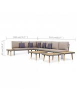 lauko baldai 7 vietos - Lauko baldų komplektas VLX 7-Seater Lounge Set 46482, pilkas/rudas, 7 vietų - 8 nuotrauka
