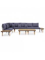 Lauko baldų komplektas VLX 7-Seater Lounge Set 46483, rudas/tamsiai pilka, 7 vietų