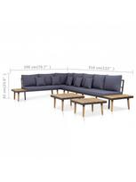 lauko baldai 7 vietos - Lauko baldų komplektas VLX 7-Seater Lounge Set 46483, rudas/tamsiai pilka, 7 vietų - 8 nuotrauka