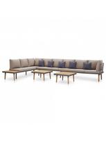 lauko baldu komplektas 10 vietu - Lauko baldų komplektas VLX 8-Seater Lounge Set 46484, pilkas/rudas, 8 vietų - 2 nuotrauka