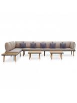 lauko baldu komplektas 10 vietu - Lauko baldų komplektas VLX 8-Seater Lounge Set 46484, pilkas/rudas, 8 vietų - 4 nuotrauka