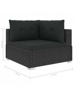 lauko baldu 9 vietu - Lauko baldų komplektas VLX Garden Lounge Set 46755, juodas, 9 vietų - 8 nuotrauka