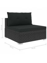 lauko baldu 9 vietu - Lauko baldų komplektas VLX Garden Lounge Set 46755, juodas, 9 vietų - 9 nuotrauka