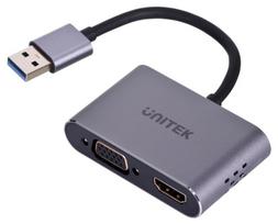 UNITEK V1304A Adapteris USB-A- HDMI VGA FULL HD