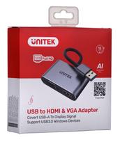usb vga adapteris - UNITEK V1304A Adapteris USB-A- HDMI VGA FULL HD - 5 nuotrauka