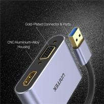 usb vga adapteris - UNITEK V1304A Adapteris USB-A- HDMI VGA FULL HD - 6 nuotrauka