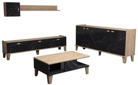 Svetainės baldų komplektas Kalune Design Sumer G7030, rudas/juodas
