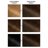 tamsiai rudos spalvos dazai - Garnier Olia ilgalaikiai plaukų dažai be amoniako - 4.0 Dark Brown - 2 nuotrauka