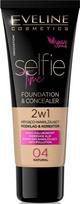 Eveline Selfie Time Foundation & Concealer makiažo pagrindas 30 ml. - 04 Natural