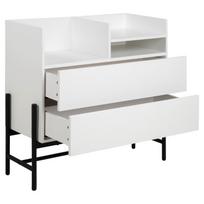 balta juoda komoda - Komoda Actona Norse, balta/juoda, 42.2 x 95 x 89.9 cm - 2 nuotrauka