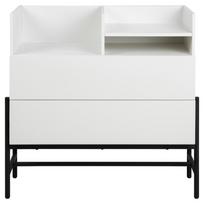 balta juoda komoda - Komoda Actona Norse, balta/juoda, 42.2 x 95 x 89.9 cm - 3 nuotrauka