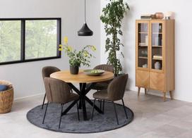 azuolo faneruotes komoda - Vitrina Actona Nagano, ąžuolo, 80 cm x 37 cm x 178 cm - 7 nuotrauka
