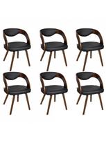 kedes 6 valgomojo - Valgomojo kėdė VLX Dining Chairs, ruda/juoda, 6 vnt. - 3 nuotrauka