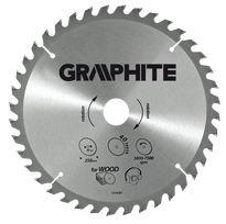 diskinis pjuklas 250 mm - Graphite Grafitinis diskinis pjūklas 250x30x3,2mm 40 dantų. - 57H684 - 1 nuotrauka