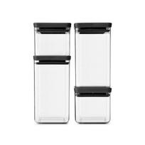 hermetiniai indai - Kvadratinių hermetinių indelių rinkinys Brabantia 2x0.7L ir 2x1.6L - 1 nuotrauka