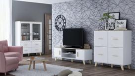 komoda 160 - Vitrina Cama Meble Lotta 2D4D, balta, 45 cm x 120 cm x 160 cm - 3 nuotrauka