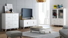 komoda 160 - Vitrina Cama Meble Lotta 2D4D, balta, 45 cm x 120 cm x 160 cm - 4 nuotrauka