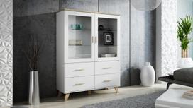 komoda 160 - Vitrina Cama Meble Lotta 2D4D, balta, 45 cm x 120 cm x 160 cm - 5 nuotrauka