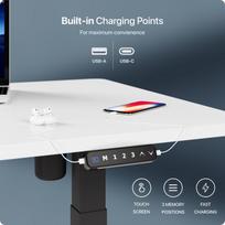 stalas 120 x 60 -  Desktronic Electric, baltas/juodas - 2 nuotrauka