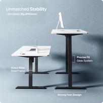 stalas 120 x 60 -  Desktronic Electric, baltas/juodas - 3 nuotrauka
