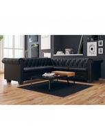 sofa kampine oda - Kampinė sofa VLX 5-Seater 243614, juoda, 205 x 205 x 73 cm - 1 nuotrauka
