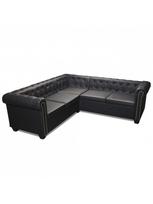 sofa kampine oda - Kampinė sofa VLX 5-Seater 243614, juoda, 205 x 205 x 73 cm - 2 nuotrauka