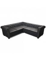 sofa kampine oda - Kampinė sofa VLX 5-Seater 243614, juoda, 205 x 205 x 73 cm - 3 nuotrauka
