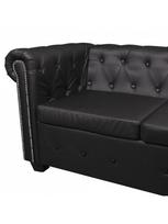sofa kampine oda - Kampinė sofa VLX 5-Seater 243614, juoda, 205 x 205 x 73 cm - 5 nuotrauka